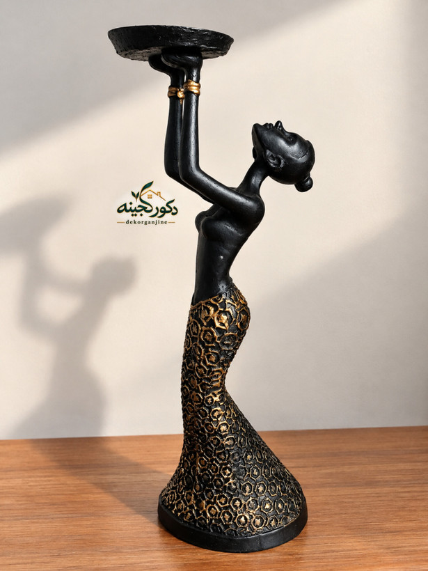 مجسمه دکوری جاشمعی مدل آمینه مجموعه ۲ عددی