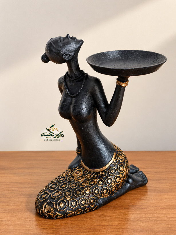 مجسمه دکوری جاشمعی مدل آمینه مجموعه ۲ عددی